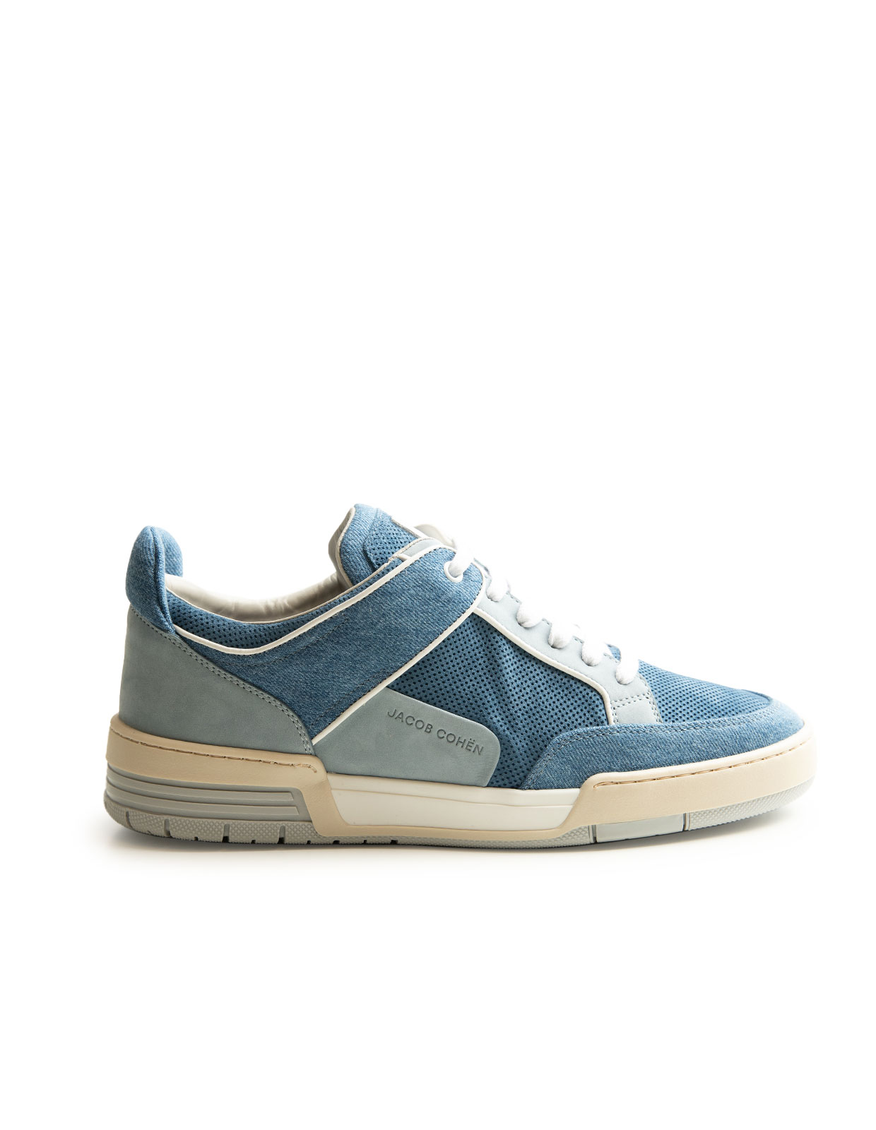 Shooter Leather Cotton Sneakers Blue/White