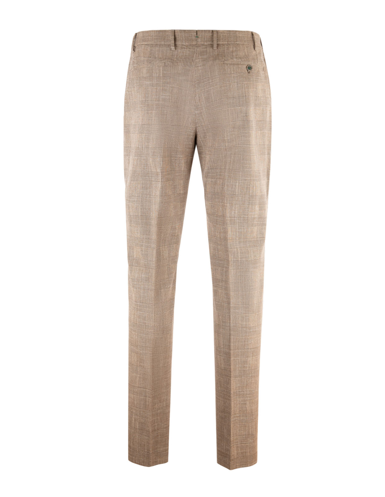 Morello Elax Cotton Trouser Check Light Brown