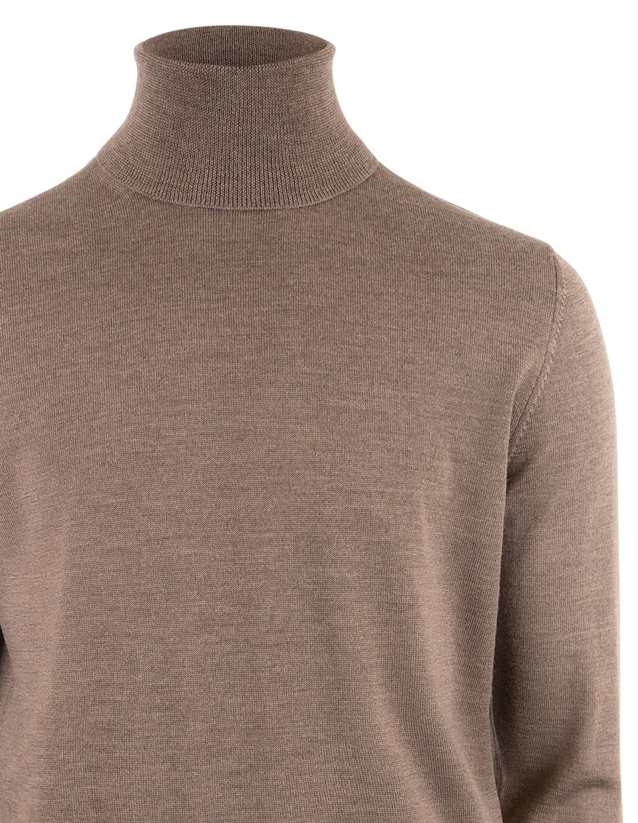 Roll Neck Merino Brown Melange Stl XL