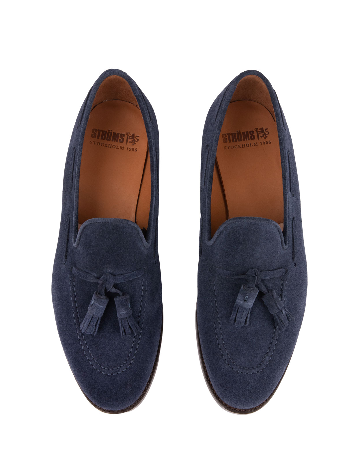 Tassel Loafers Mocka Blå Stl 10