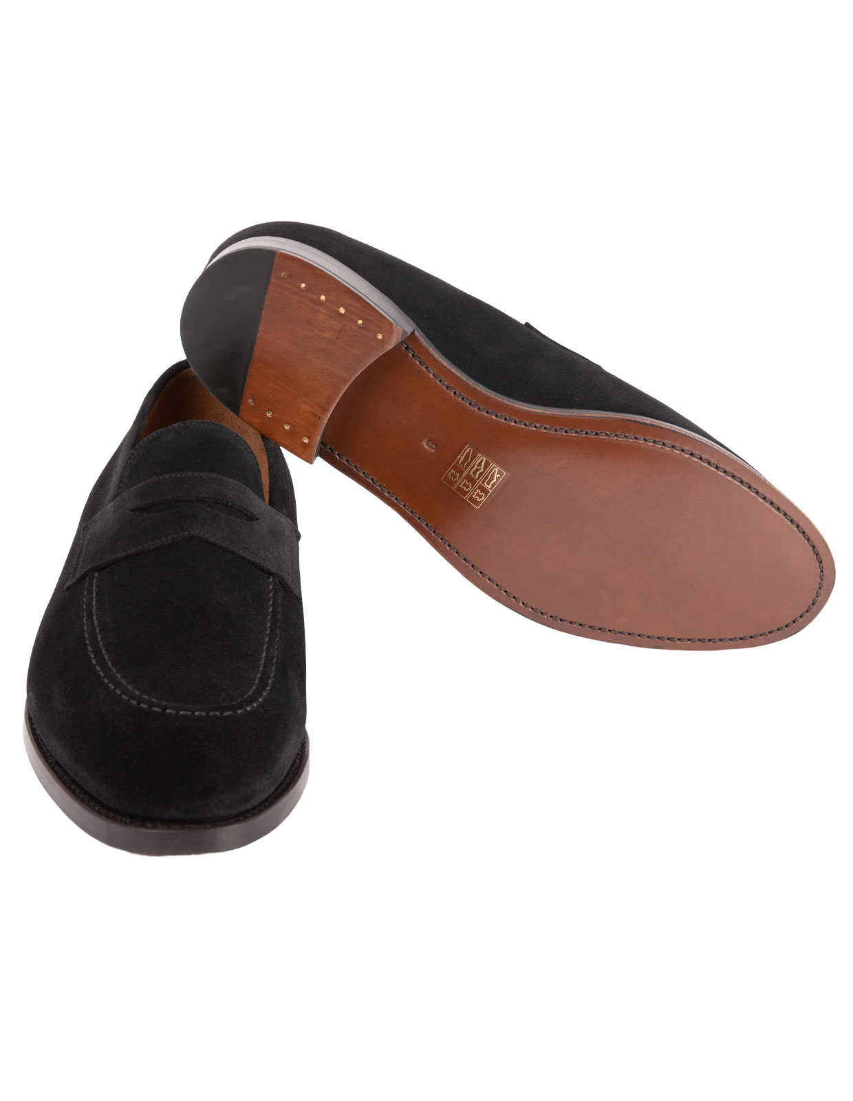 Penny Loafers Suede Black Stl 12