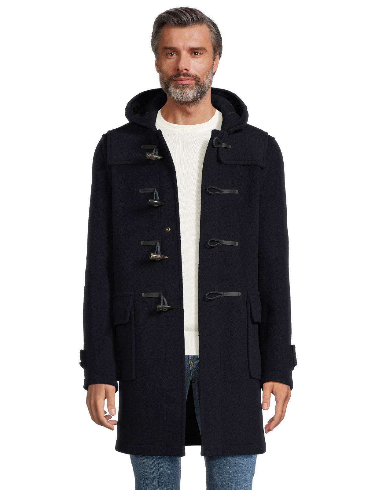 Morris Duffle Coat Navy Blackwatch Stl XS