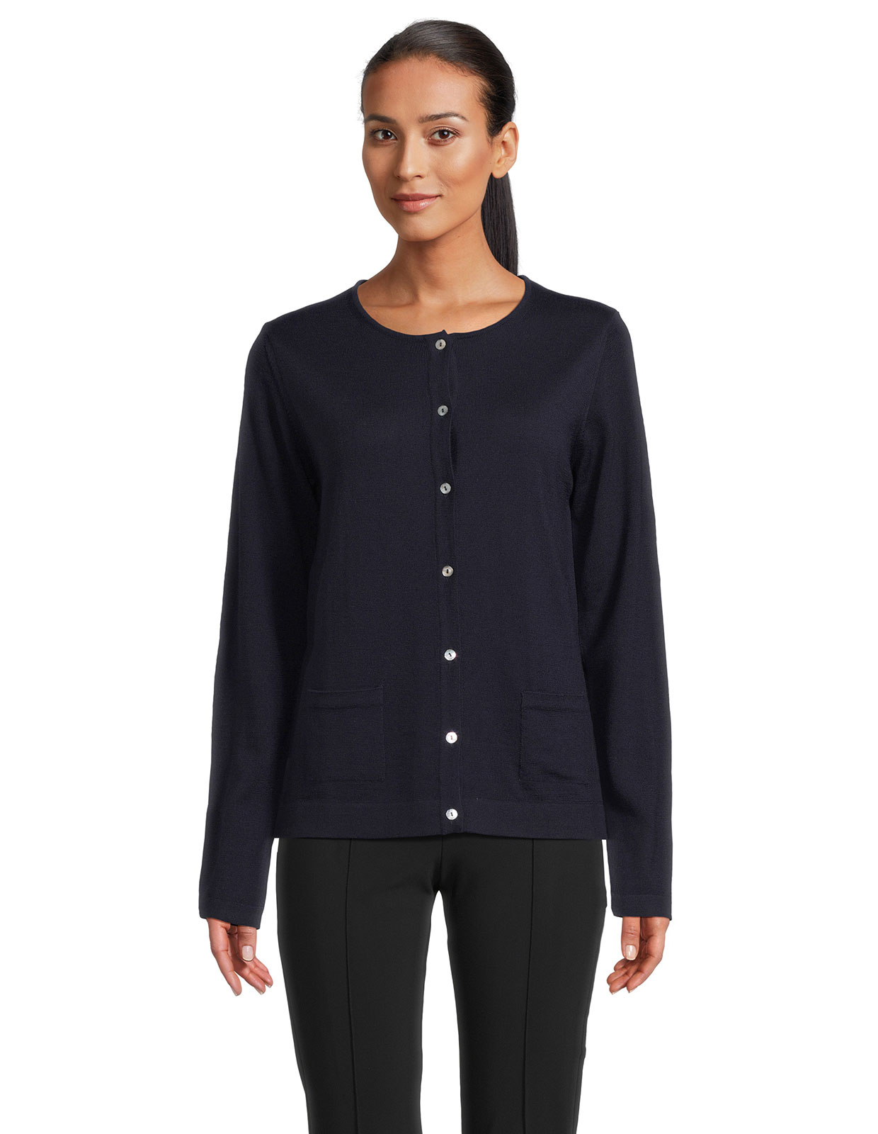 Cardigan Rundhals Navy Stl XL