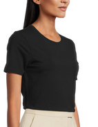 Samina Cotton Jersey T-Shirt Svart Stl XS