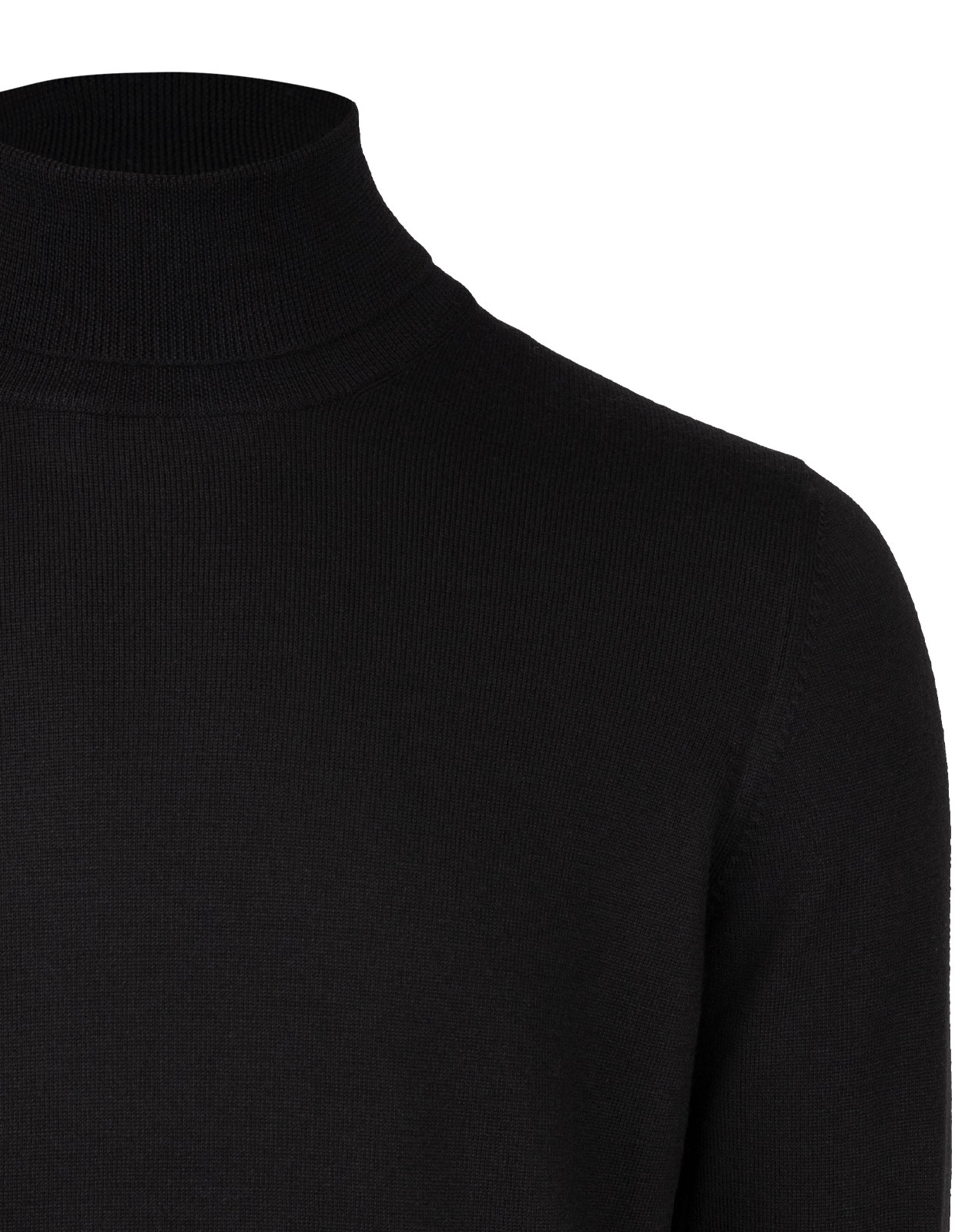 Roll Neck Fashion Fit Extra Fine Merino Black Stl 52