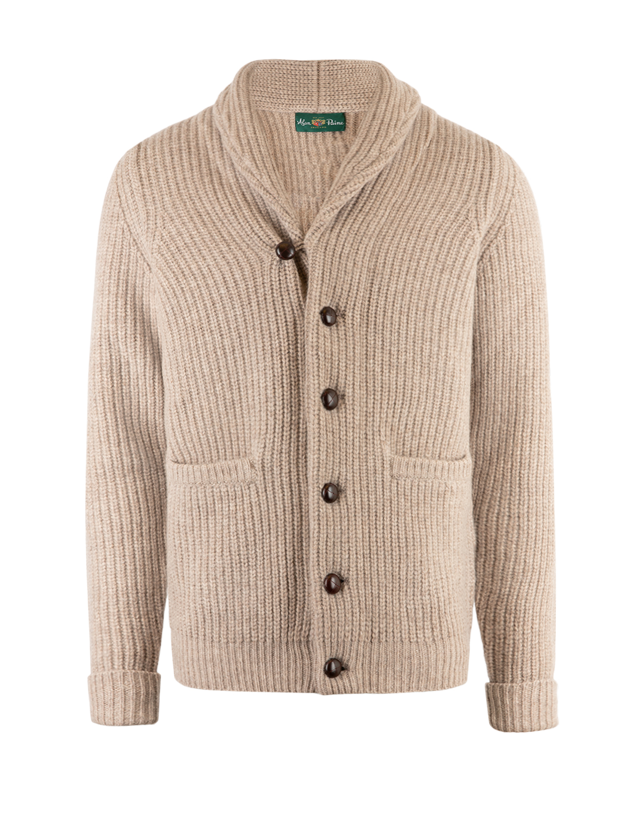 Unsworth Cardigan Lammull Ljusbeige