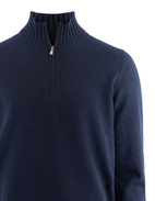 Half Zip Tröja Cashmere Navy Stl 48