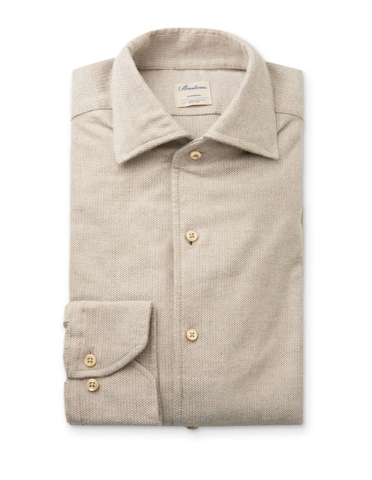 Slimline Skjorta Flanell Beige