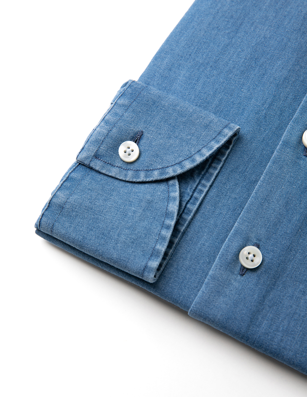 Sartorial Shirt Denim Tvättad Blå Stl 39