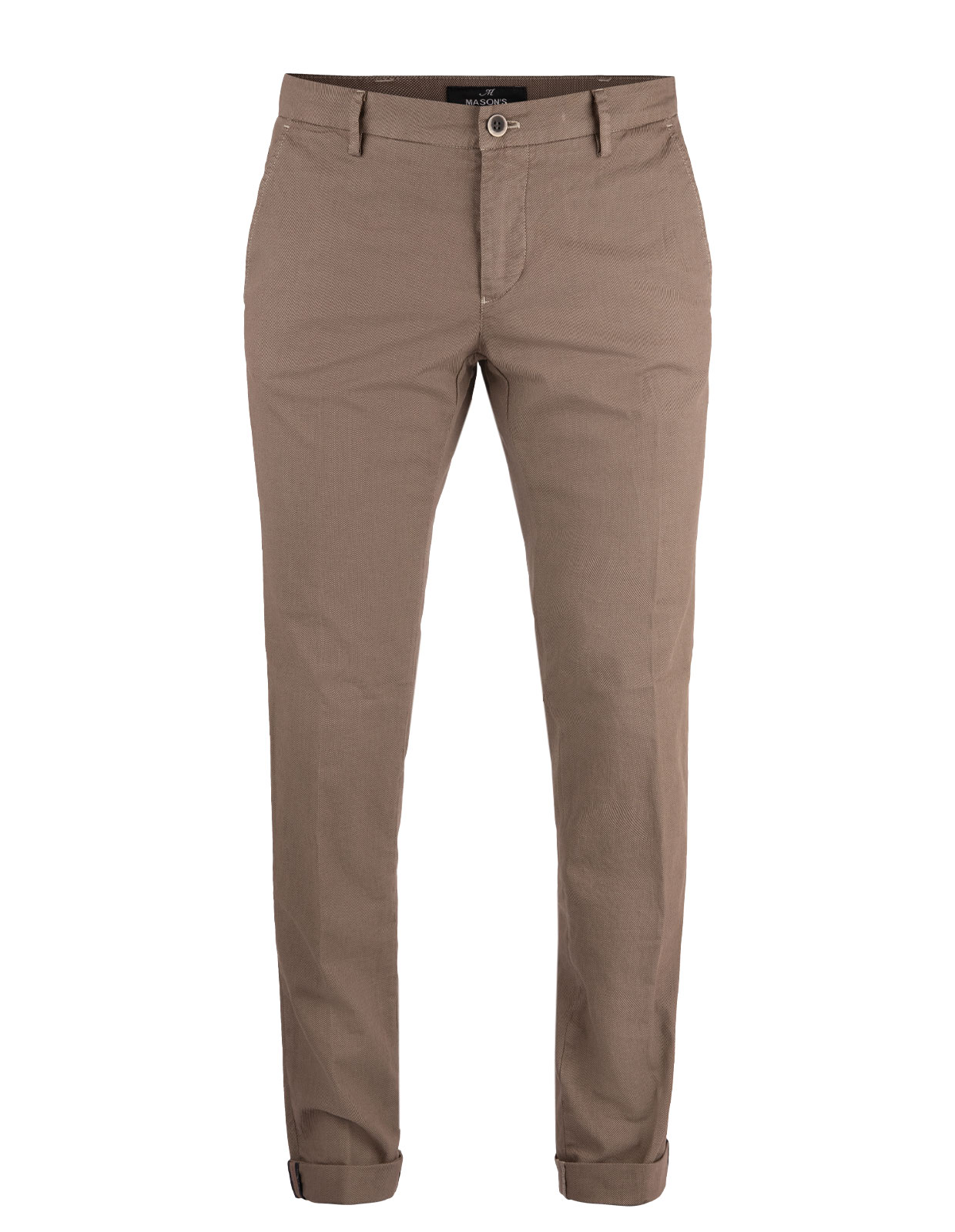 Milano Slim Chinos Micro Pattern Cotton Stretch Ljusbrun