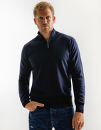 Half Zip Tröja Merinoull Navy Stl L