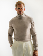 Roll Neck Merino Sand Stl XXL