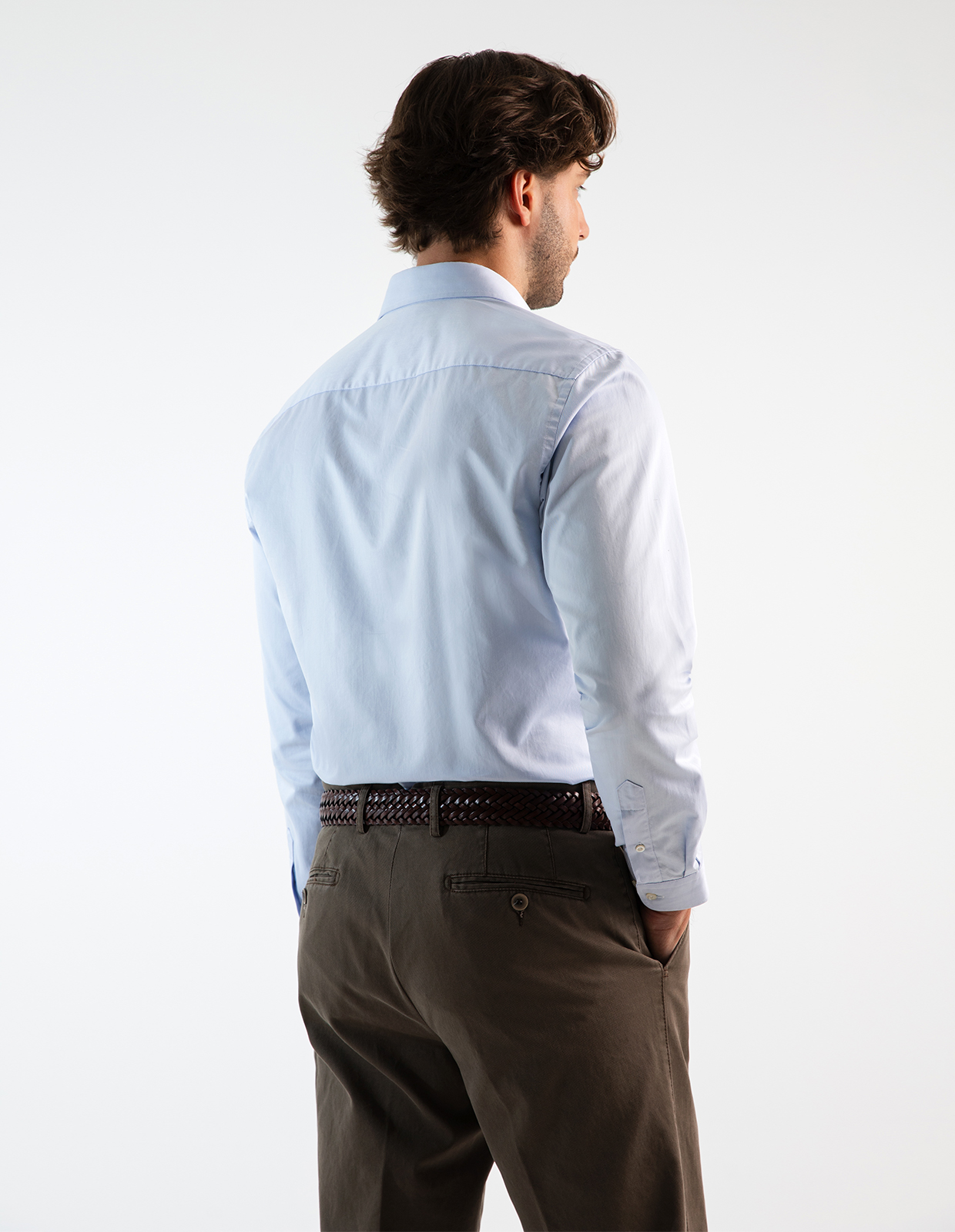 Slim Fit Skjorta Bomull Light Blue Stl 37