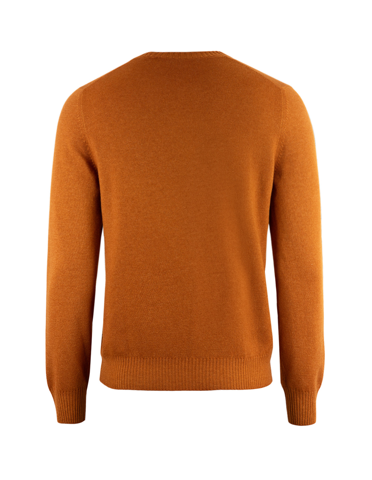 Tröja Rundhals Ull Cashmere Vintage Rost