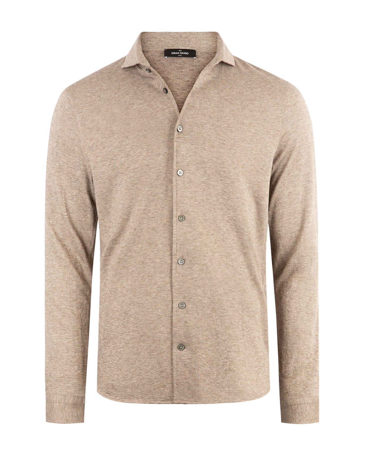 Jerseyskjorta Bomull Cashmere Beige Melerad