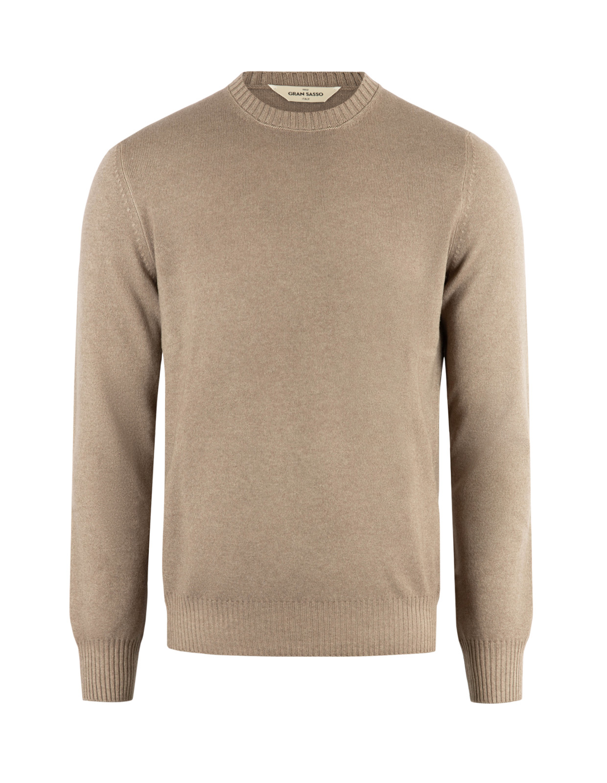 Tröja Rundhals Ull Cashmere Vintage Brun