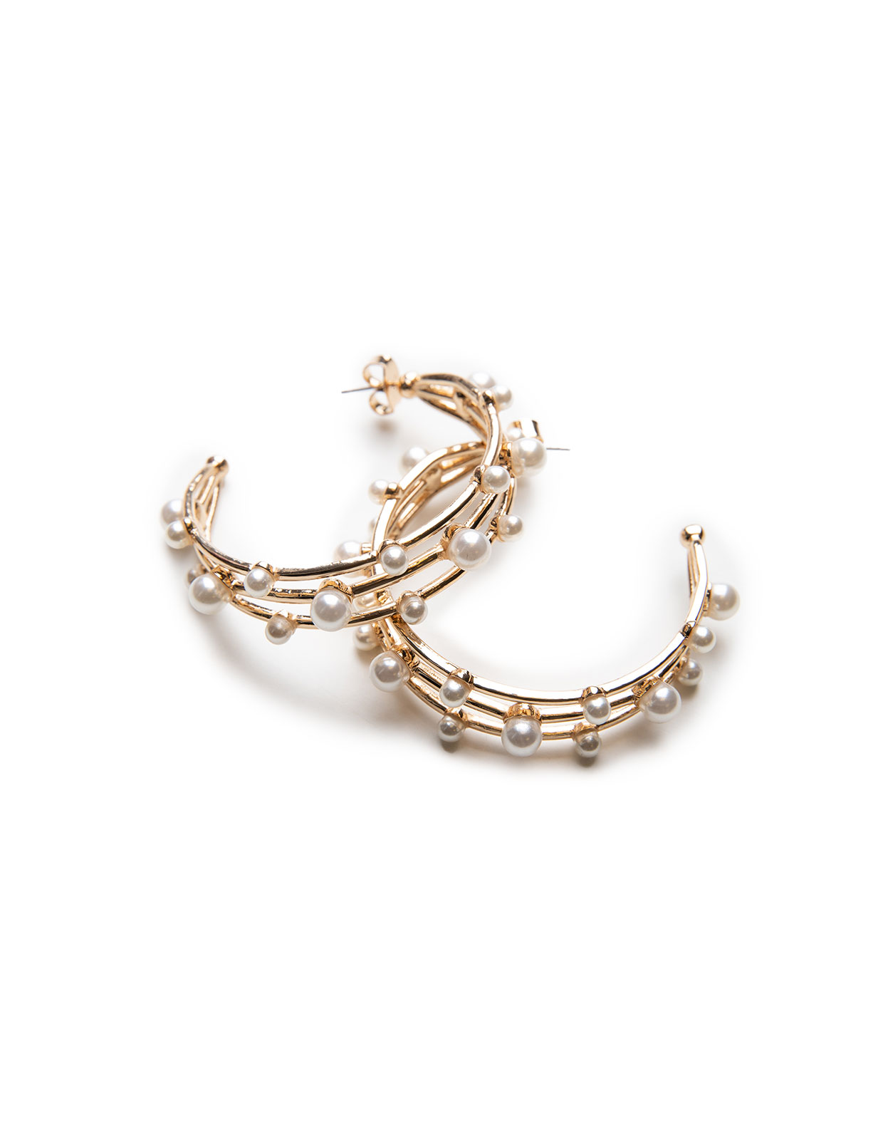 Pearl Hoops Örhängen Pärlor/Guld