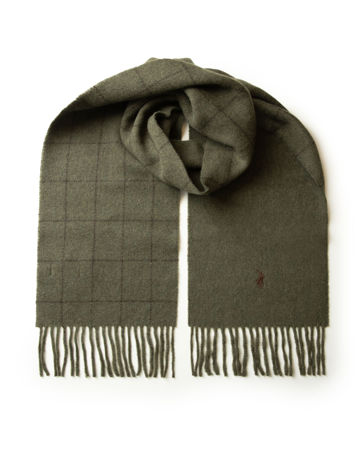 Windowpane Scarf Grön/Brun