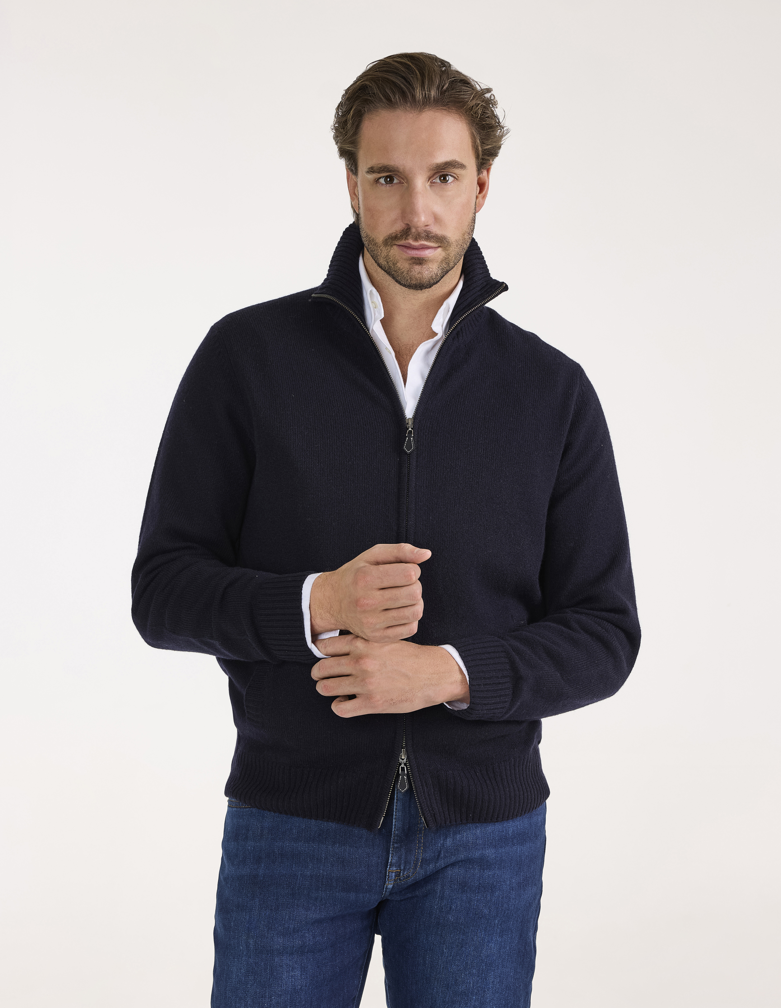 Ballater Cardigan Lammull Navy