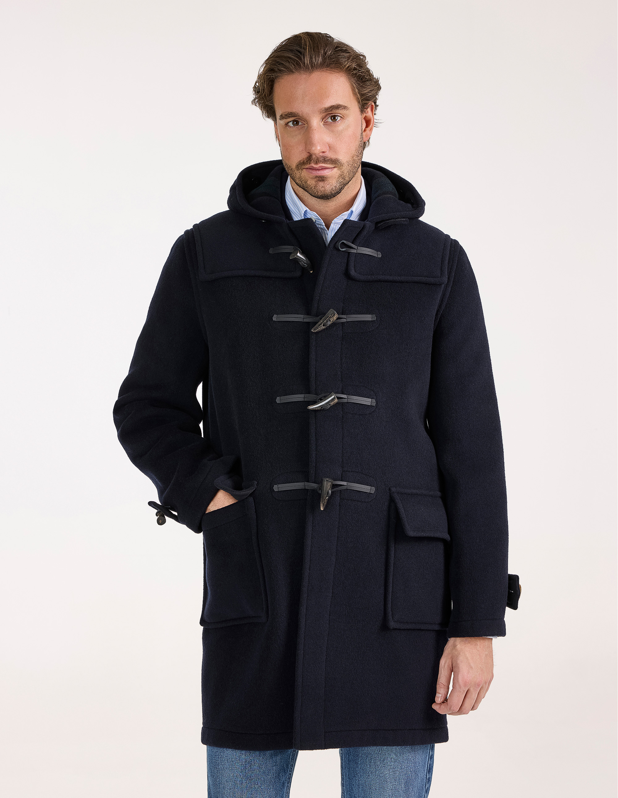 Morris Duffle Coat Navy Blackwatch