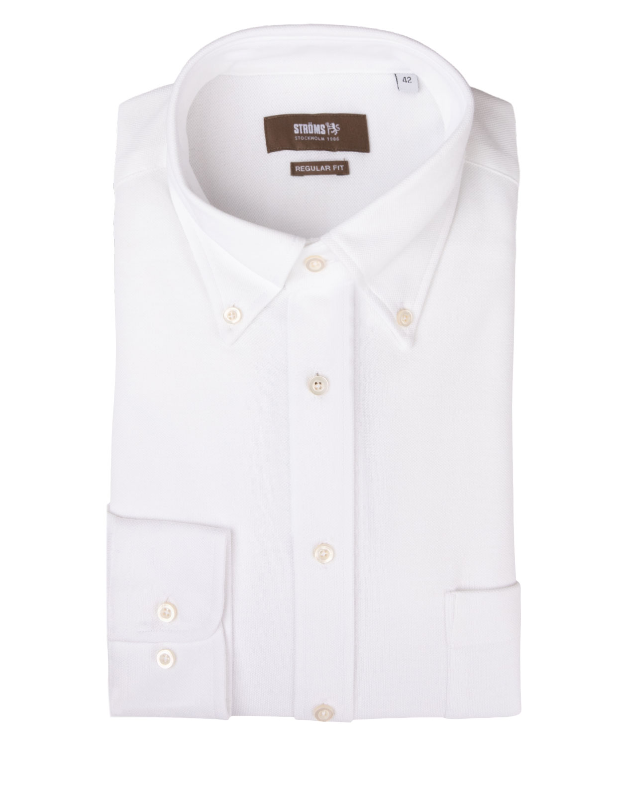 Regular Fit Button Down Jersey Shirt White