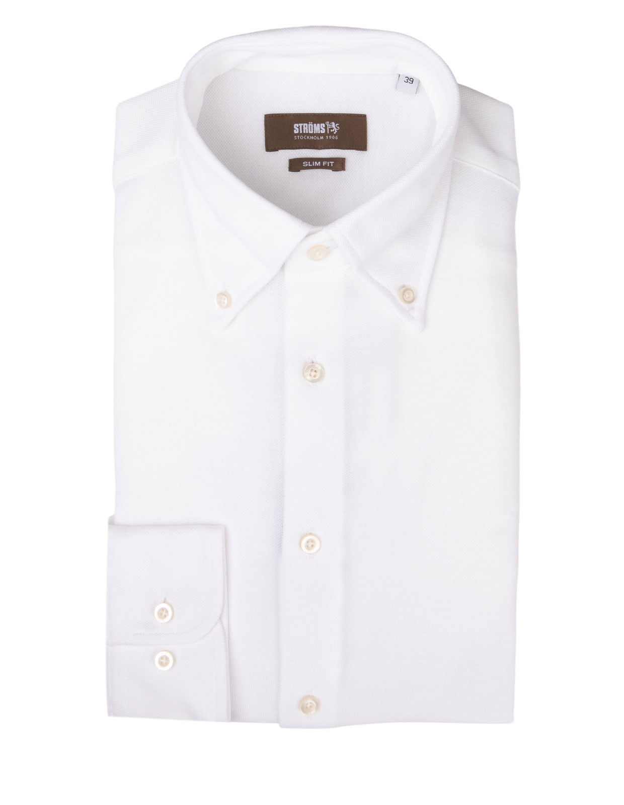 Slim Fit Button Down Jersey Shirt White