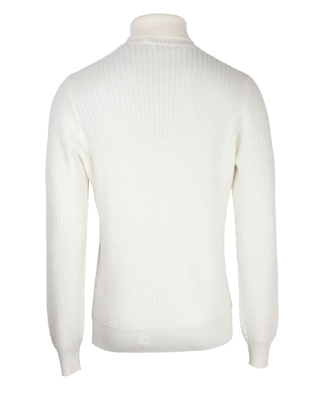 Roll Neck Cable Structured Merino White