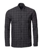 Cotton Wool Cashmere Overshirt Navy/Grey Checked Stl S